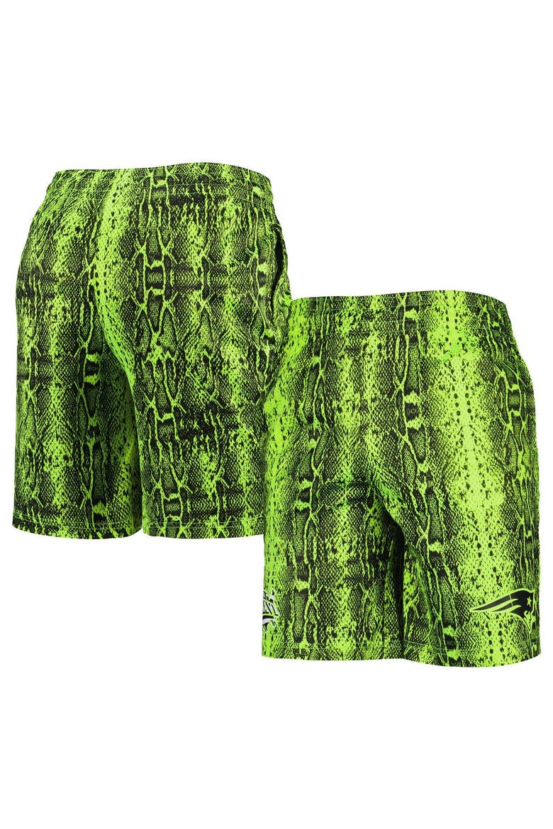 Men's New Era Neon Green New England Patriots Summer Pop Shorts, Main, color, Neon Green