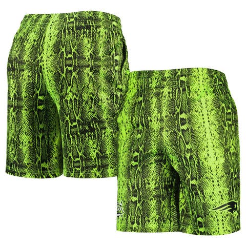Men's New Era Neon Green New England Patriots Summer Pop Shorts