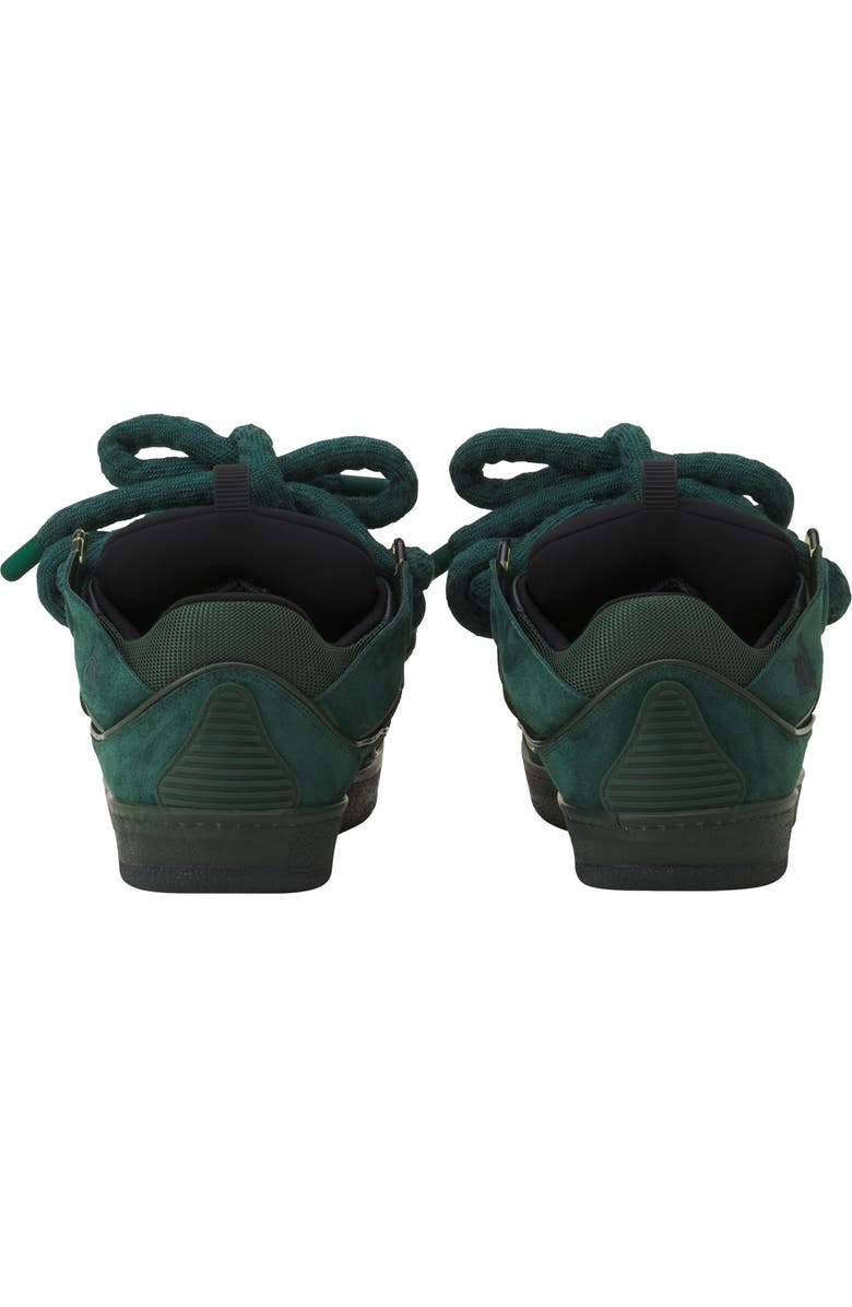 Lanvin Curb Sneakers In Leather With Snake Laces, Alternate, color, Green/Black