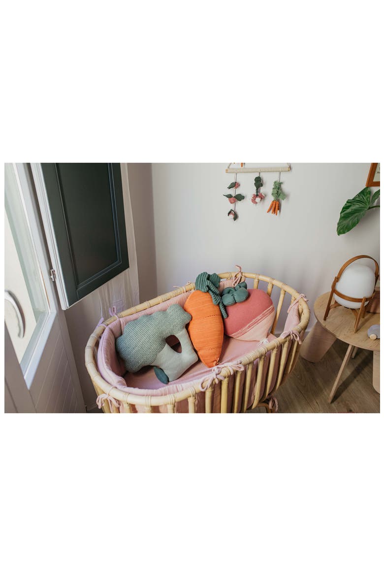 Kids' Ramona the Radish Knitted Accent Pillow, Alternate, color, DARK GREEN ASH ROSE