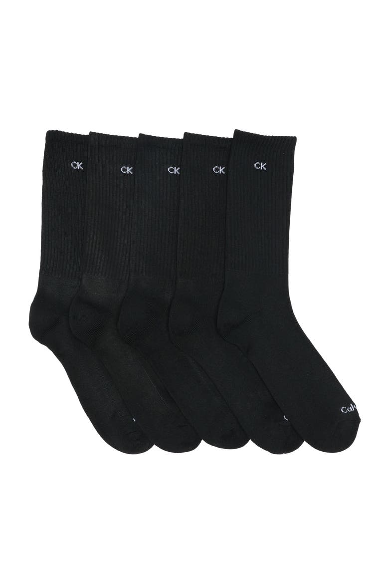 Basic Sport Athletic Socks - Pack of 5, Main, color, BLACK