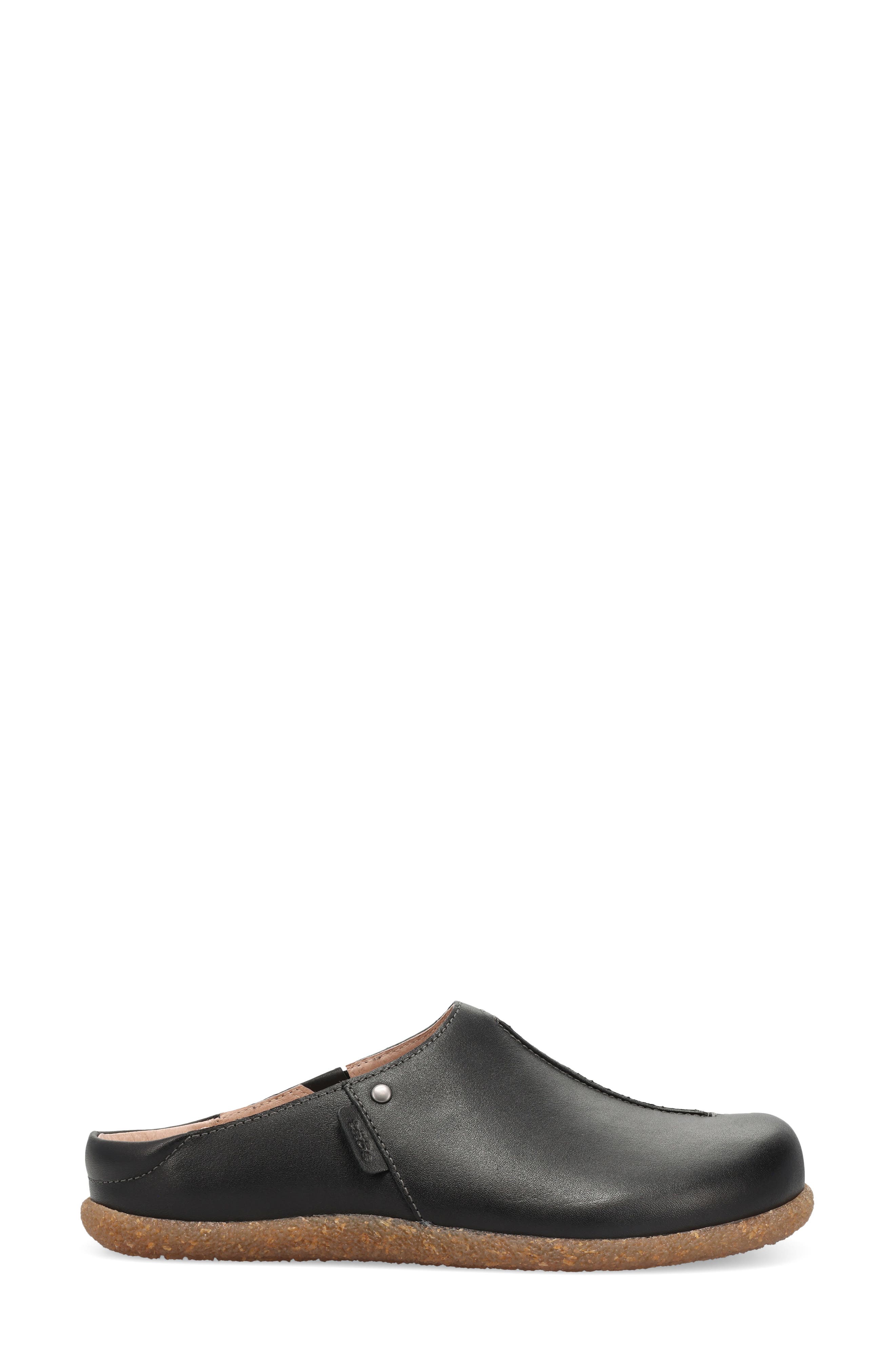 Upside Leather Mule, Alternate, color, BLACK