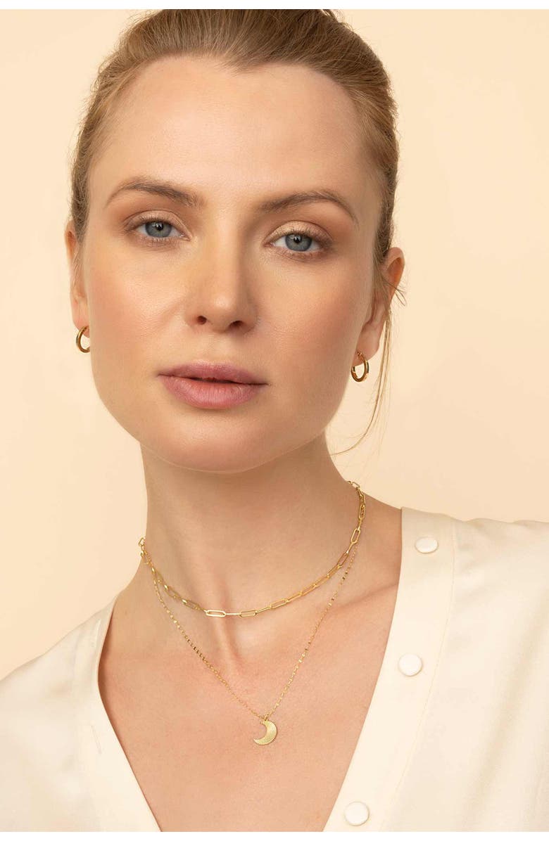 Oradina 14K Gold Venice Link Choker, Alternate, color, White Gold