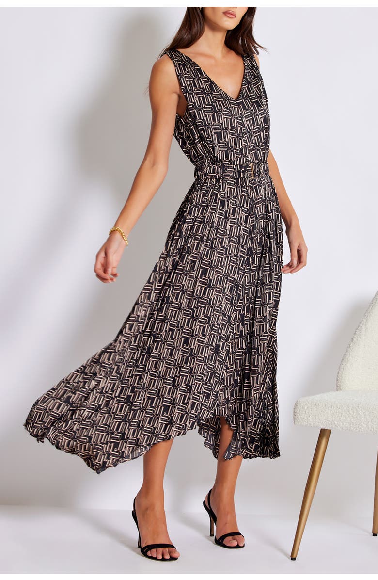 Bishop + Young Highbrow Pleat Dress, Alternate, color, Retro Print