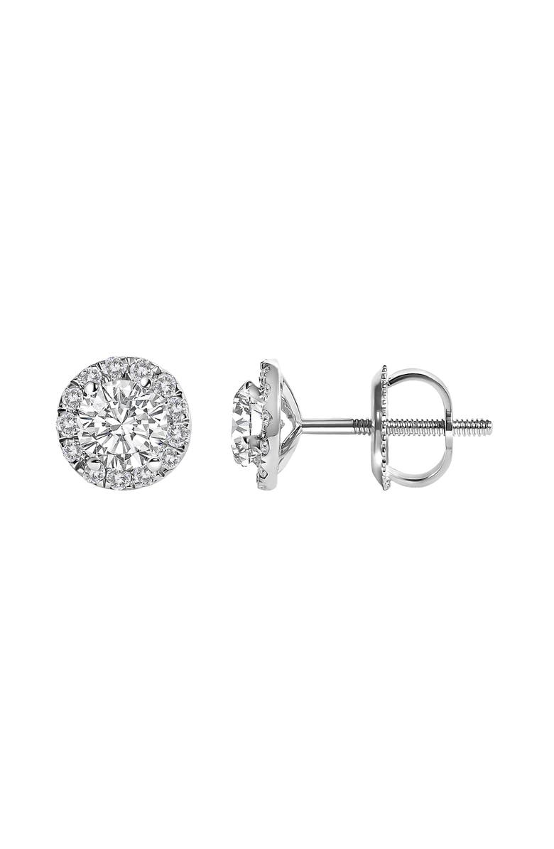 Haus of Brilliance 14K White Gold 1.0 Ct Lab-Grown Diamond Halo Stud Earring, Alternate, color, White