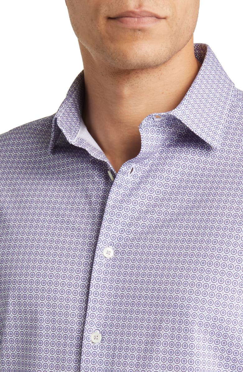 Bugatchi James OoohCotton<sup>®</sup> Geometric Print Stretch Cotton Button-Up Shirt, Alternate, color, 