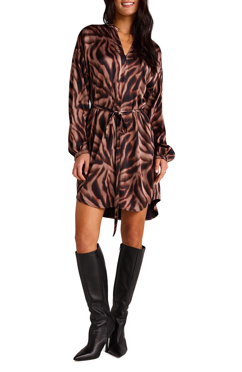 Bella Dahl Abstract Print Long Sleeve Dress, Main, color, 