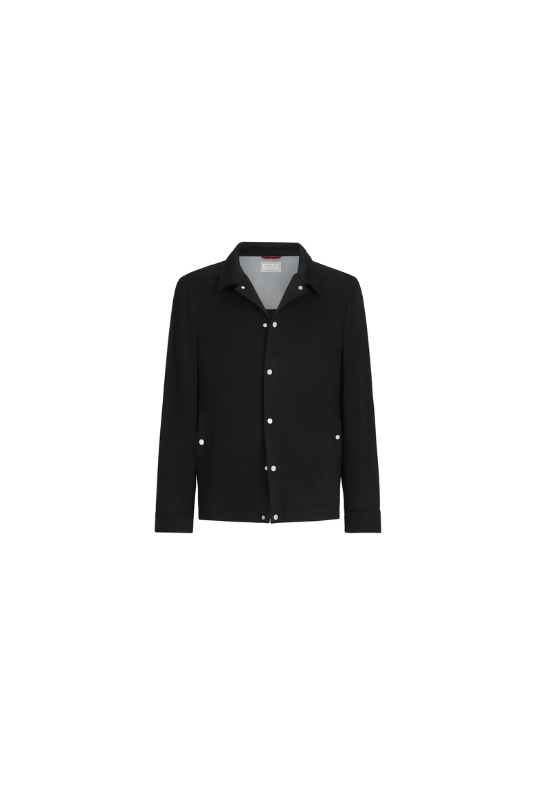 Lightweight cashmere flannel outerwear jacket, Alternate, color, Black