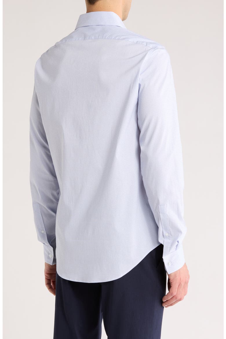 All Season Slim Fit Check Performance Dress Shirt, Alternate, color, BLUE