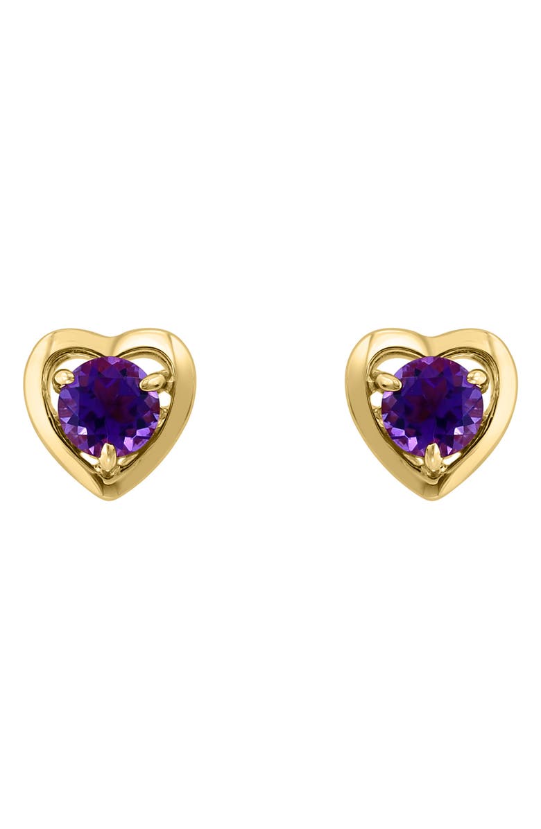 EFFY Amethyst Heart Stud Earrings, Main, color, Purple