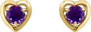 EFFY Amethyst Heart Stud Earrings