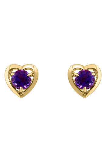 Effy Amethyst Heart Stud Earrings In Pink