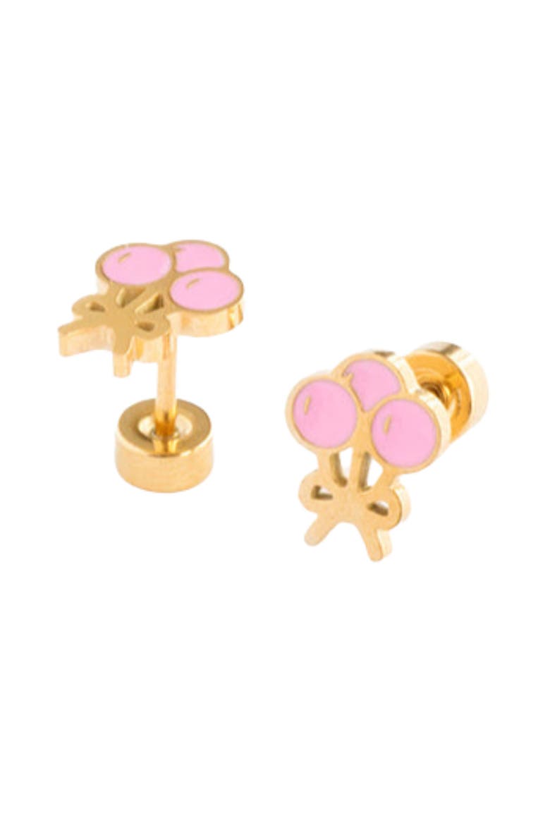 Girls' Balloon Flatback Stud Hypoallergenic Earrings, Main, color, Pink
