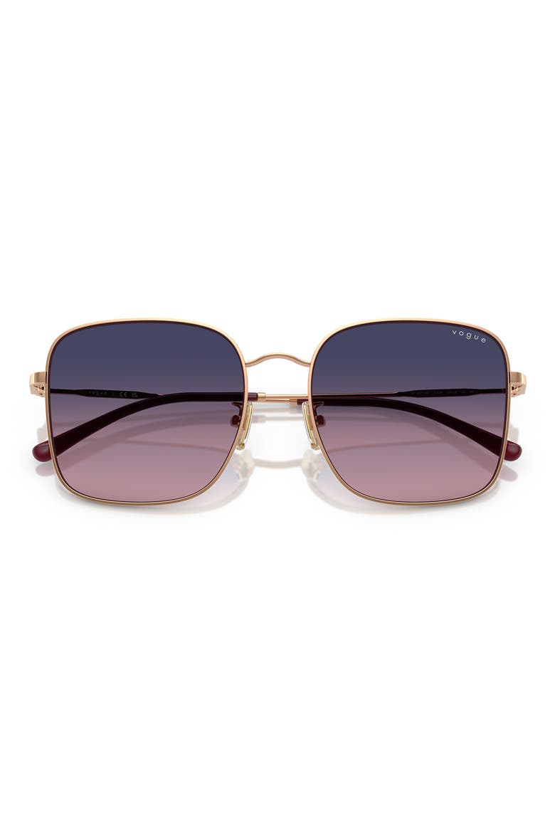 57mm Gradient Square Sunglasses, Alternate, color, ROSE GOLD