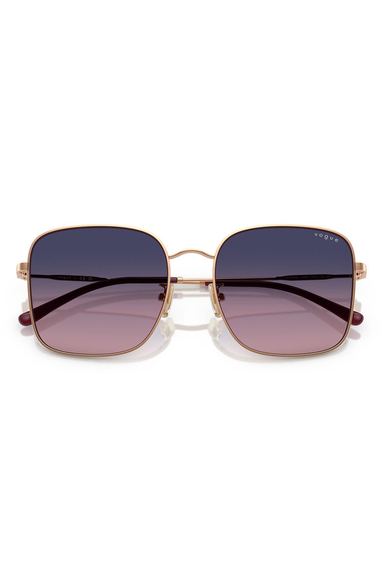 VOGUE 57mm Gradient Square Sunglasses, Alternate, color, Rose Gold
