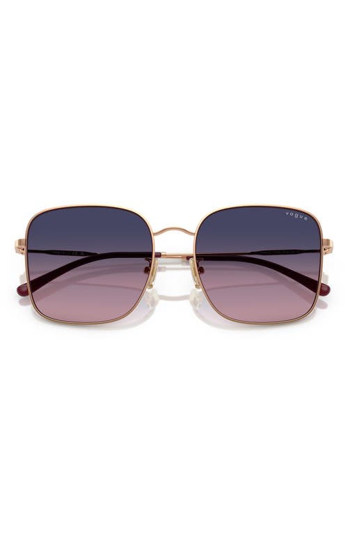 Vogue 57mm Gradient Square Sunglasses In Rose Gold