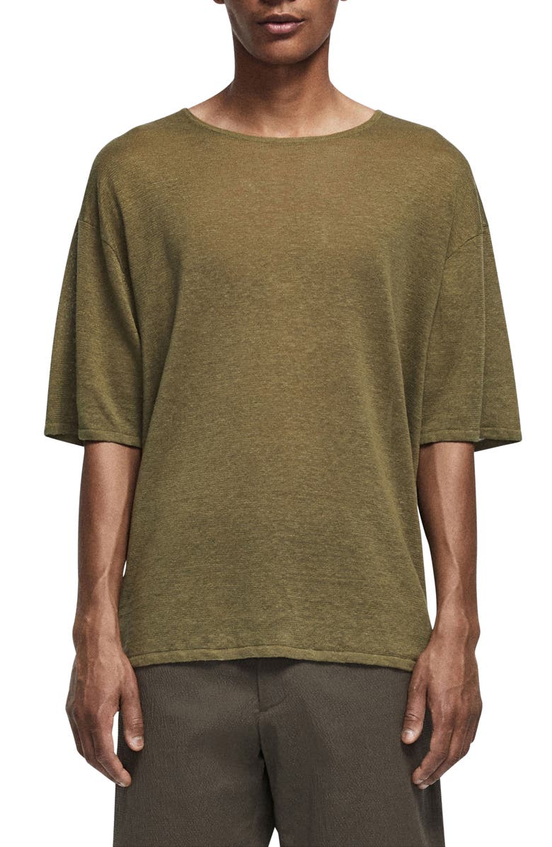 rag & bone Kerwin Oversize Stripe Linen T-Shirt, Main, color,
