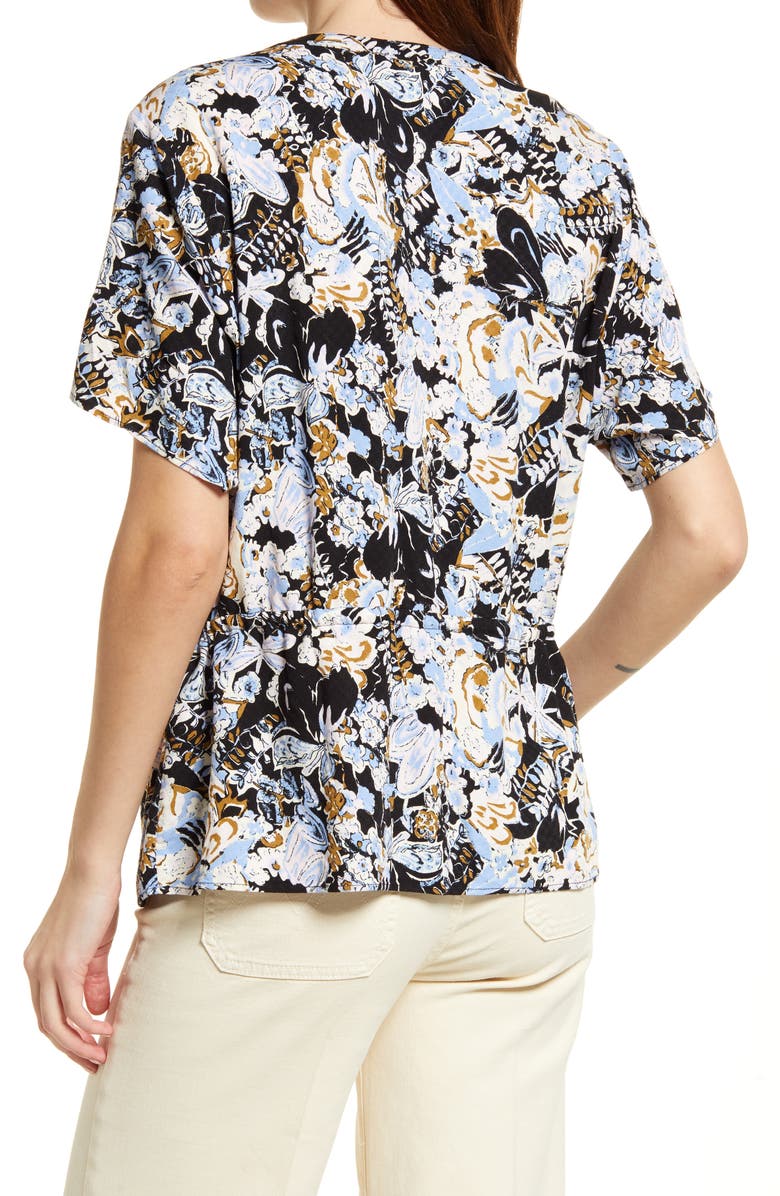 Treasure & Bond Floral Drawstring Waist Top, Alternate, color, 