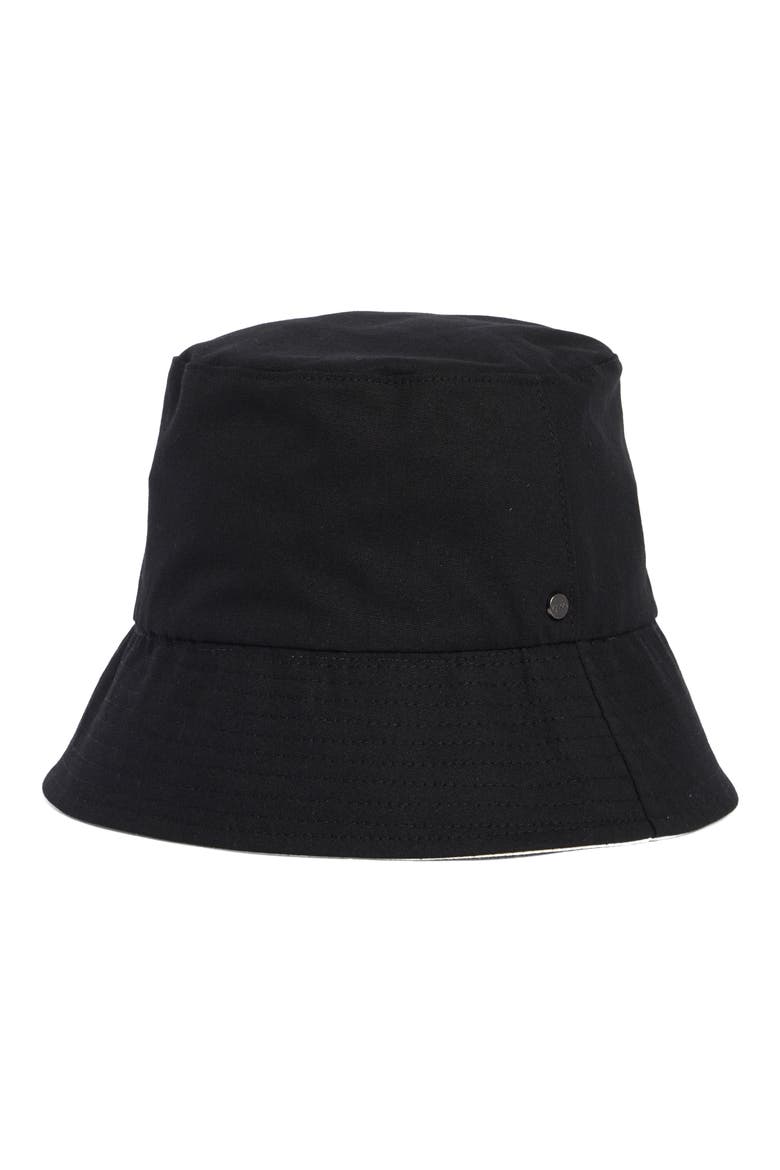Cotton Canvas Bucket Hat, Main, color, BLACK/ WHITE