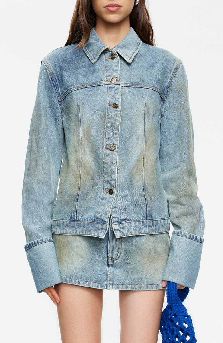 LIONESS The Bronx Denim Jacket, Main, color, Stone Blue