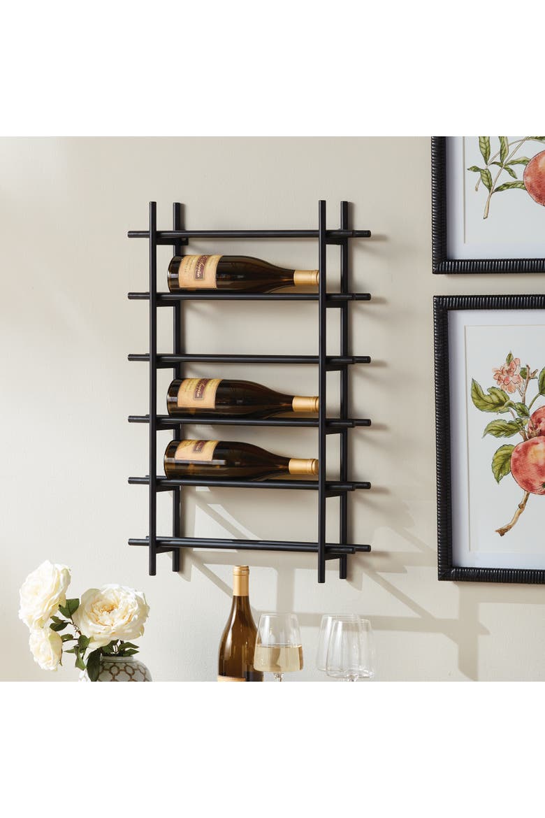Barossa 6-Bottle Wine Rack - Black Iron - Modern Design, Alternate, color, Black