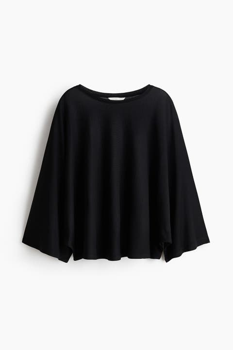 Batwing-sleeved Jersey Top