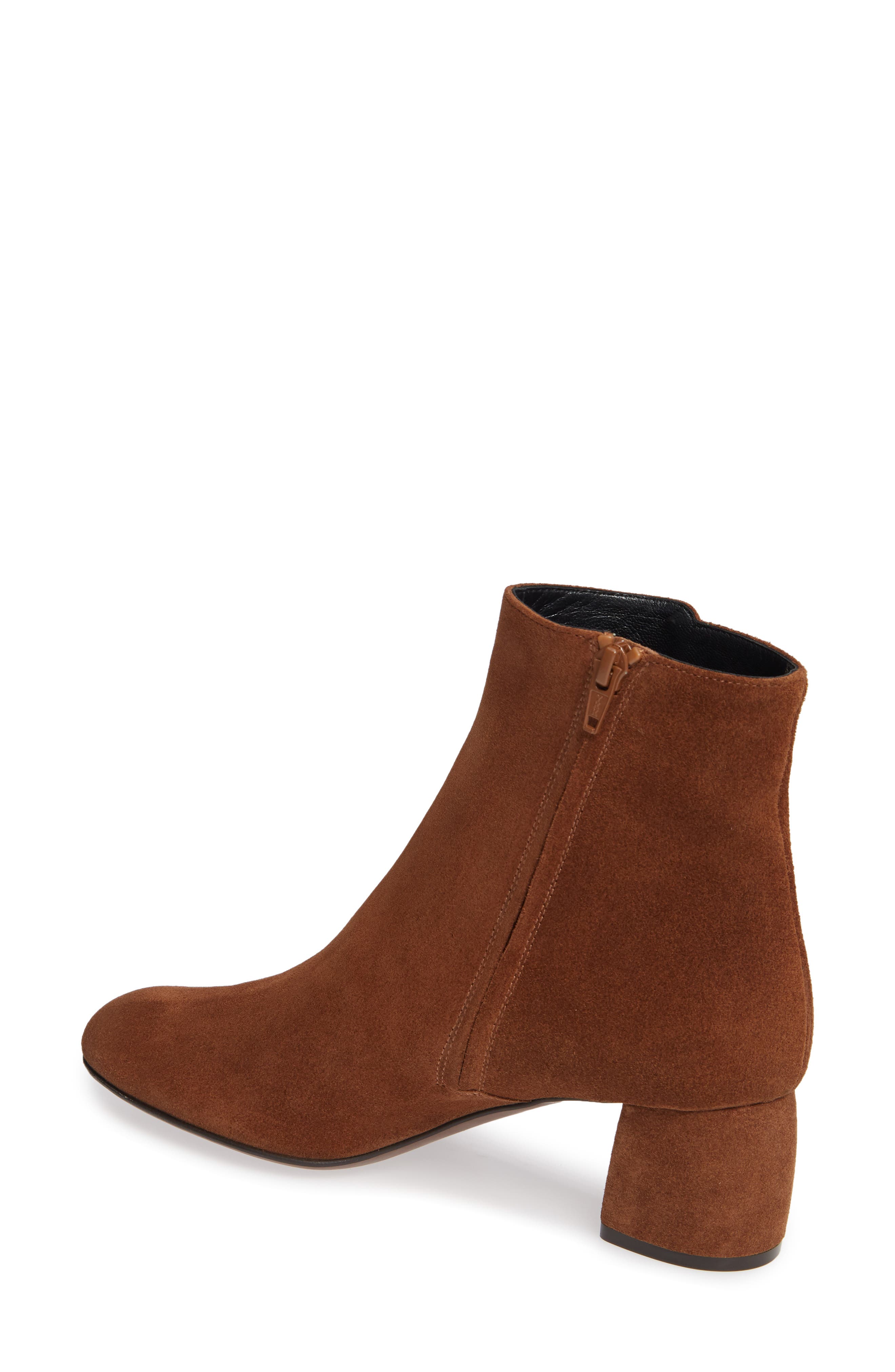 Block Heel Bootie, Alternate, color, COGNAC SUEDE