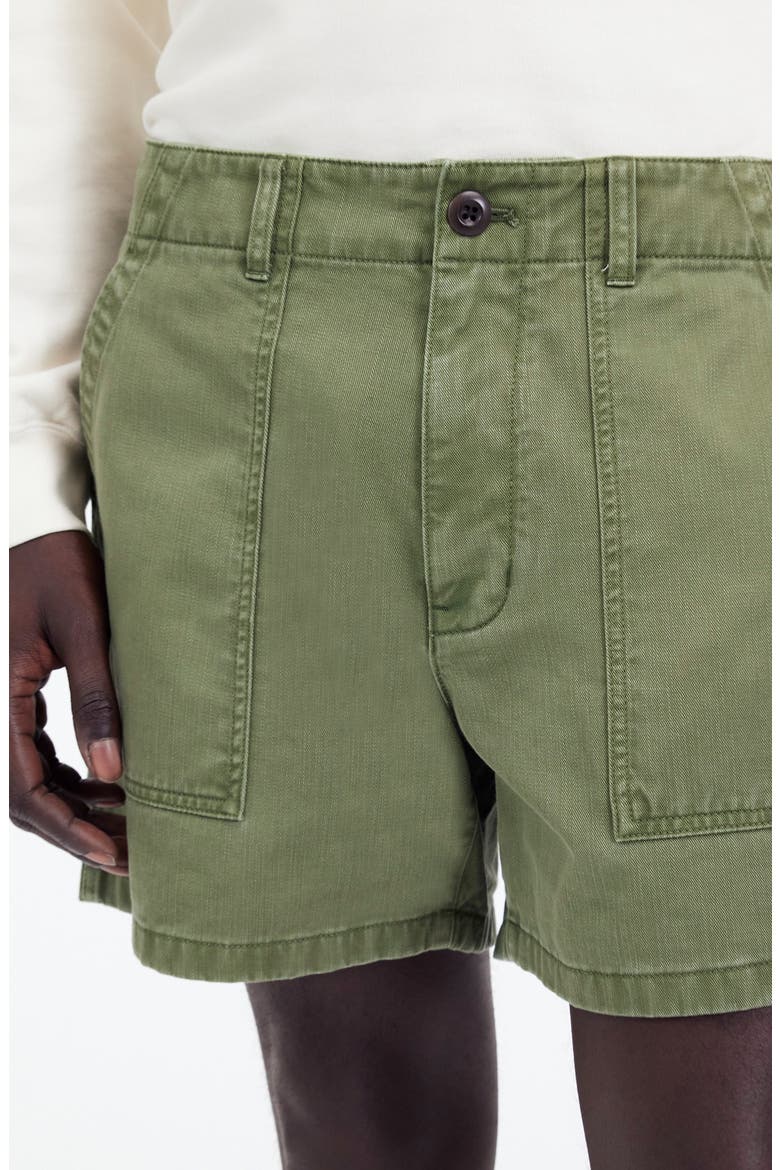 Fatigue Garment Dyed Cotton Twill Shorts, Alternate, color, PALM TREE