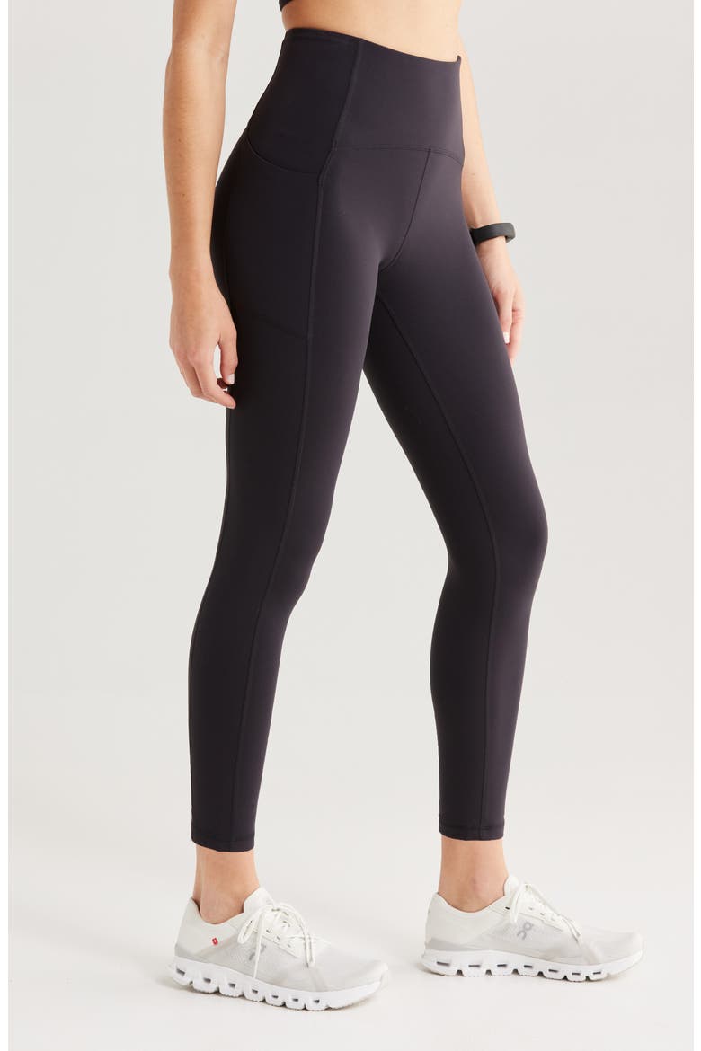 Studio Luxe High Waist Pocket 7/8 Leggings, Alternate, color, BLACK