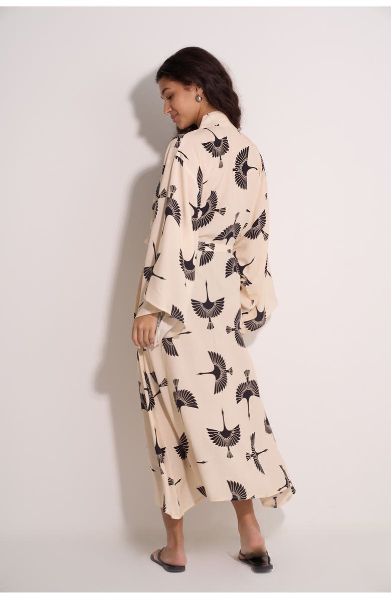 Gottex Beach Life Soar & Shore Robe Cover-Up, Alternate, color, Black-Cream