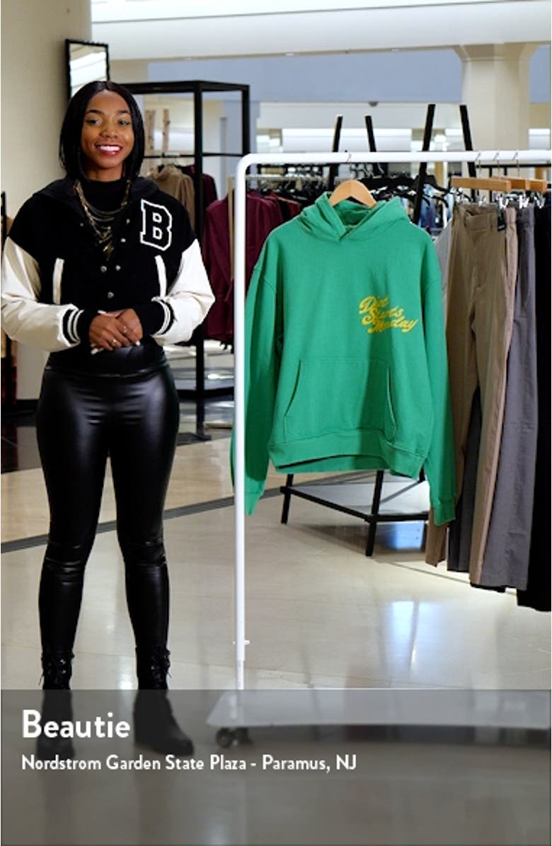 Overlap Script Logo Cotton Graphic Hoodie, sales video thumbnail