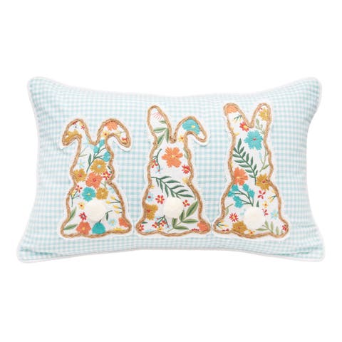 Blossom Bunny Trio Accent Pillow