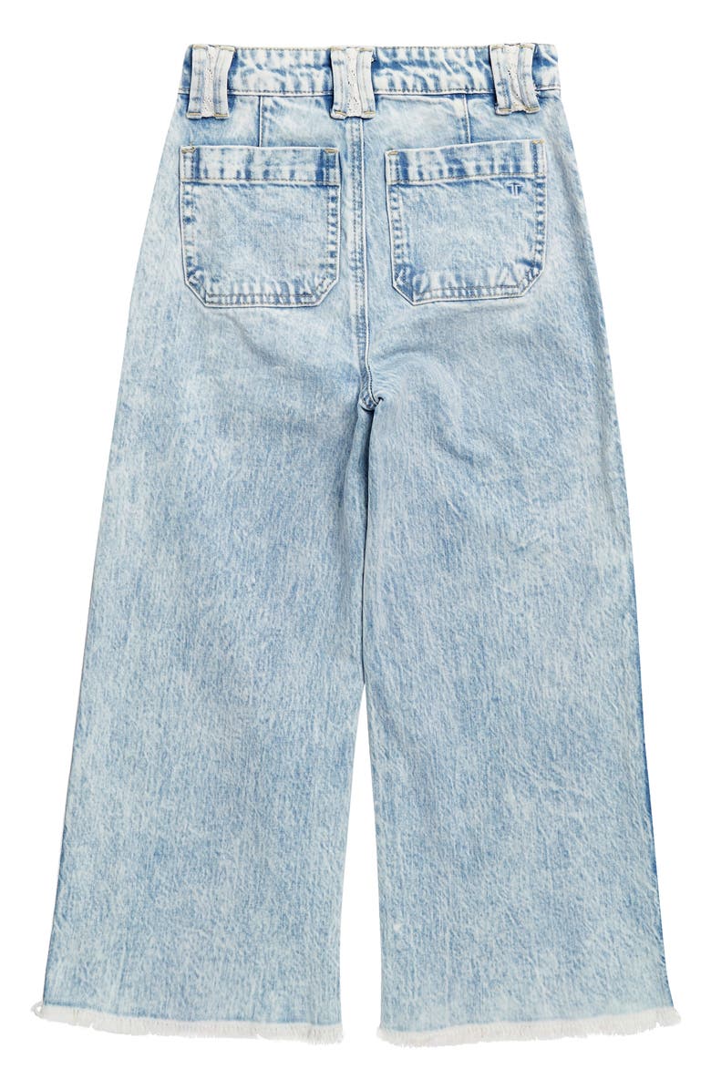 Tractr Kids' Lace Band Wide Leg Jeans, Alternate, color, Light Indigo