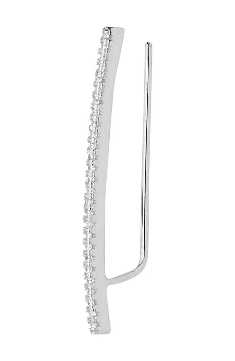 Sterling Forever Rhodium Plated Siren CZ Ear Crawler Earrings, Alternate, color, 