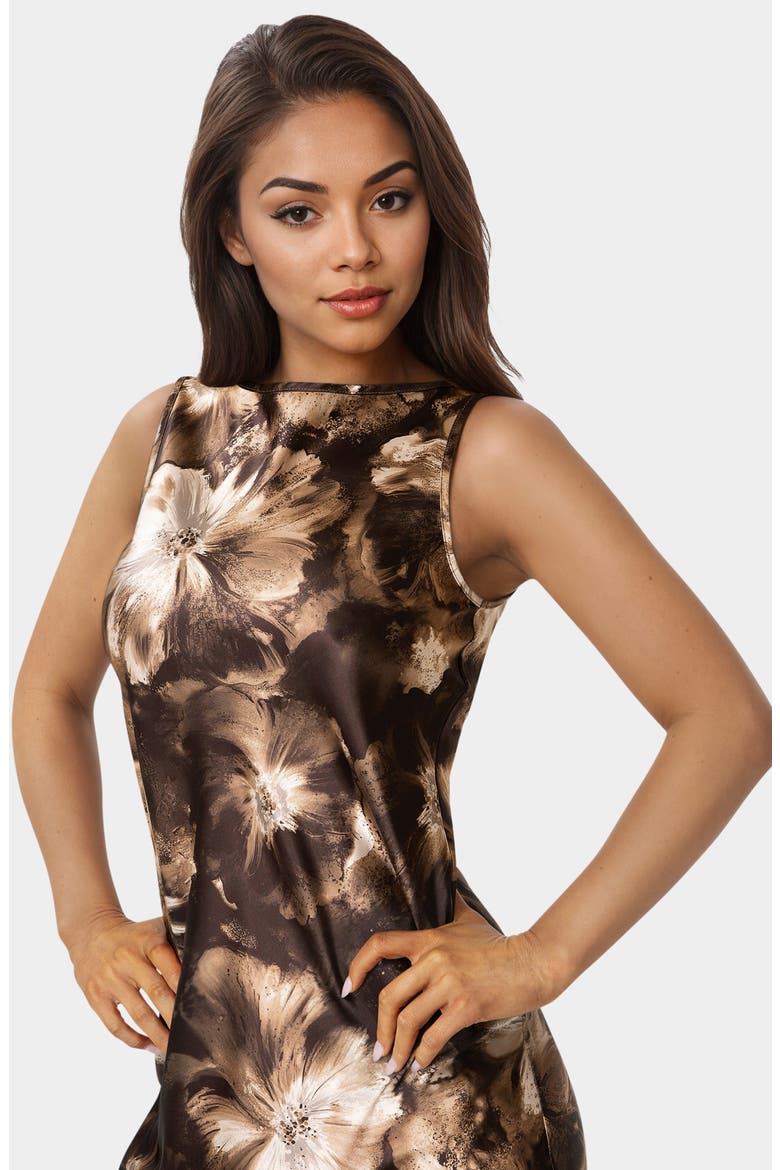 Sleeveless Maxi Dress, Alternate, color, BROWN MULTI