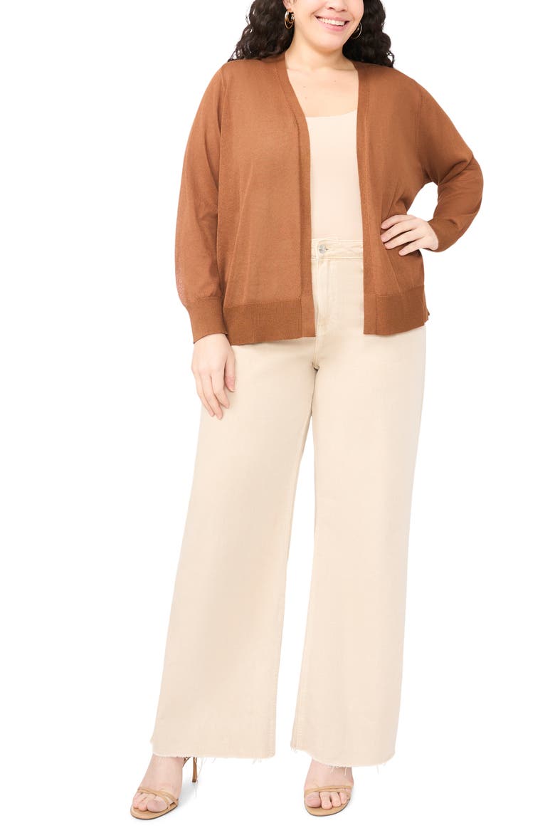 Tissue Knit Cardigan, Alternate, color, BROWN EARTH