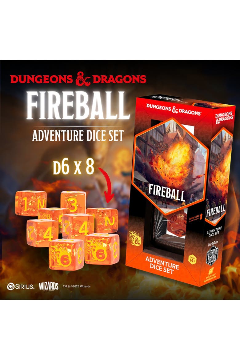 Red and Orange 8 Piece RPG Die Set, Alternate, color, Multicolored