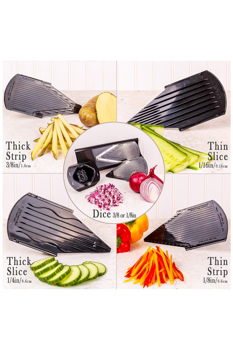 Chef-Envy 4-Piece Mandolin Slicer, Alternate, color, BLACK