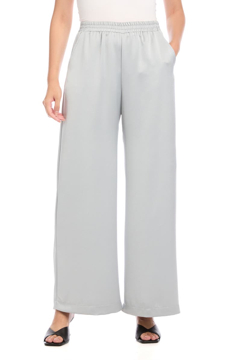 FIFTEEN TWENTY Wide Leg Satin Pants, Main, color,