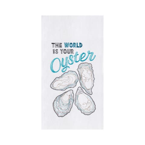 World Is Your Oyster 100% Cotton Flour Sack Dishtowel