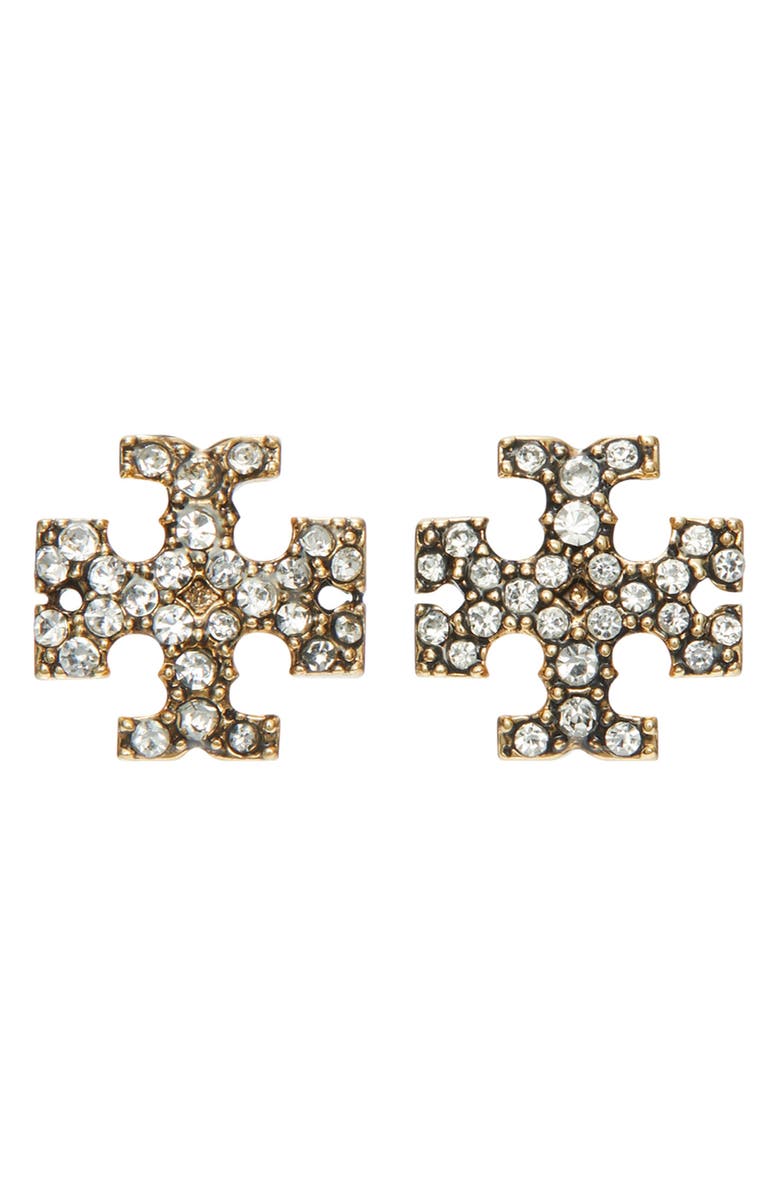 Tory Burch Kira Necklace & Earrings Set, Alternate, color, Tory Gold / Pearl / Crystal