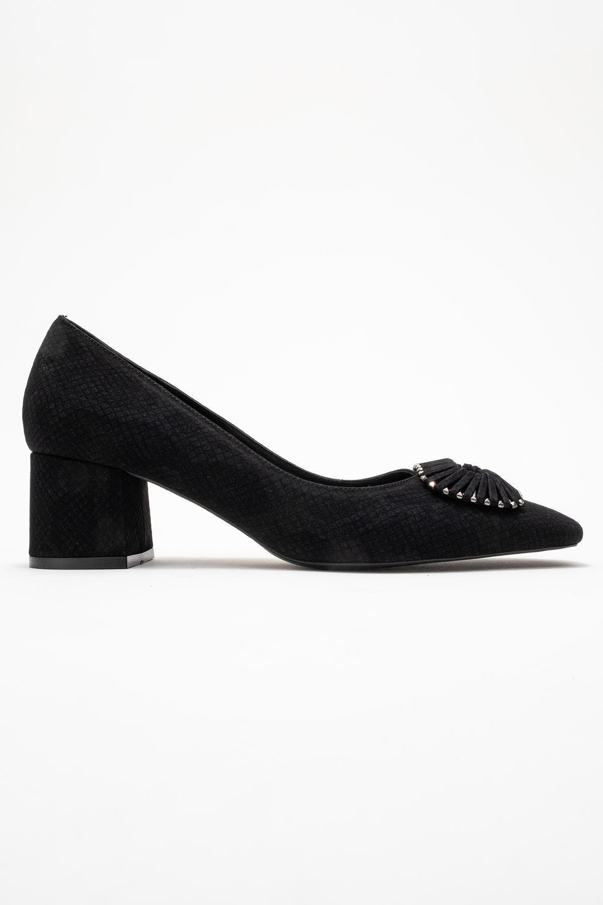 Prologue Shoes Velora Buckle Square Toe Block Heel Pump, Alternate, color, Black Pattern