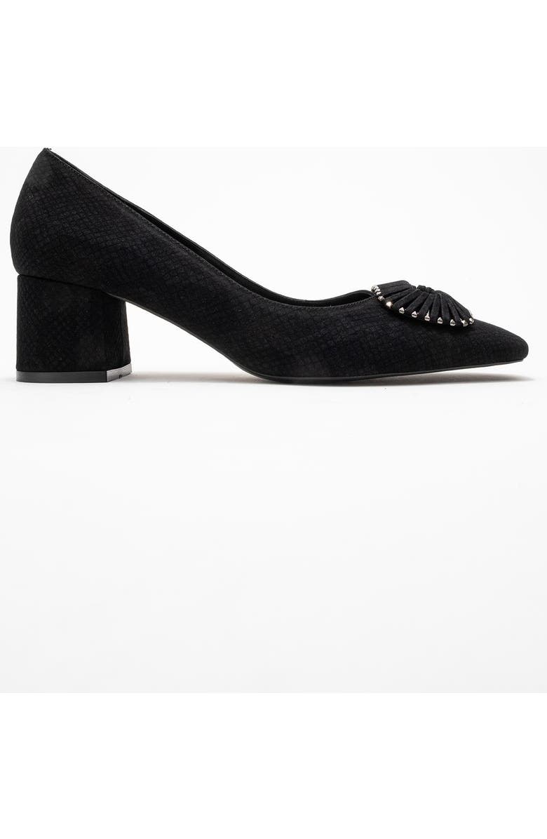 Prologue Shoes Velora Buckle Square Toe Block Heel Pump, Alternate, color, Black Pattern