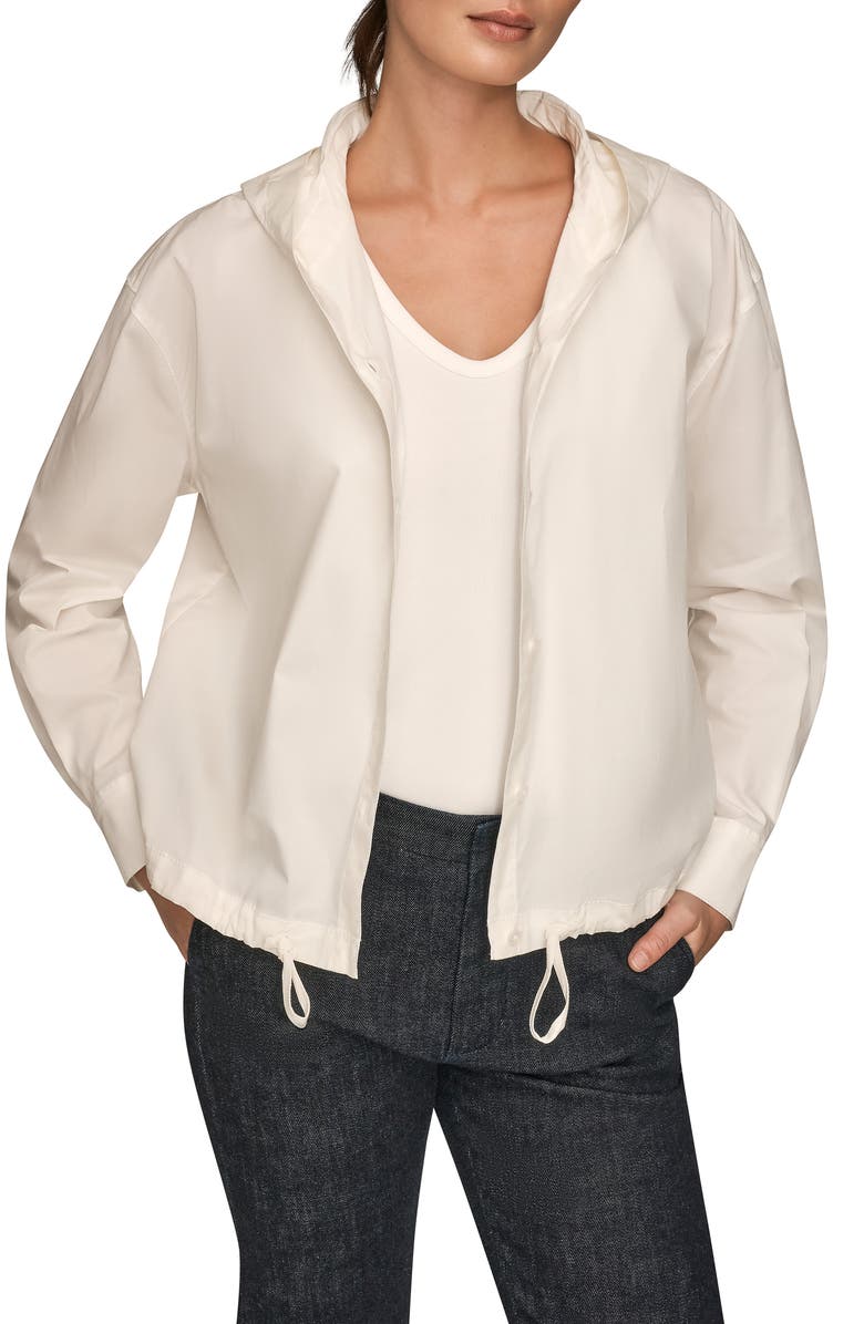 Donna Karan New York Hooded Long Sleeve Button-Up Shirt, Alternate, color,