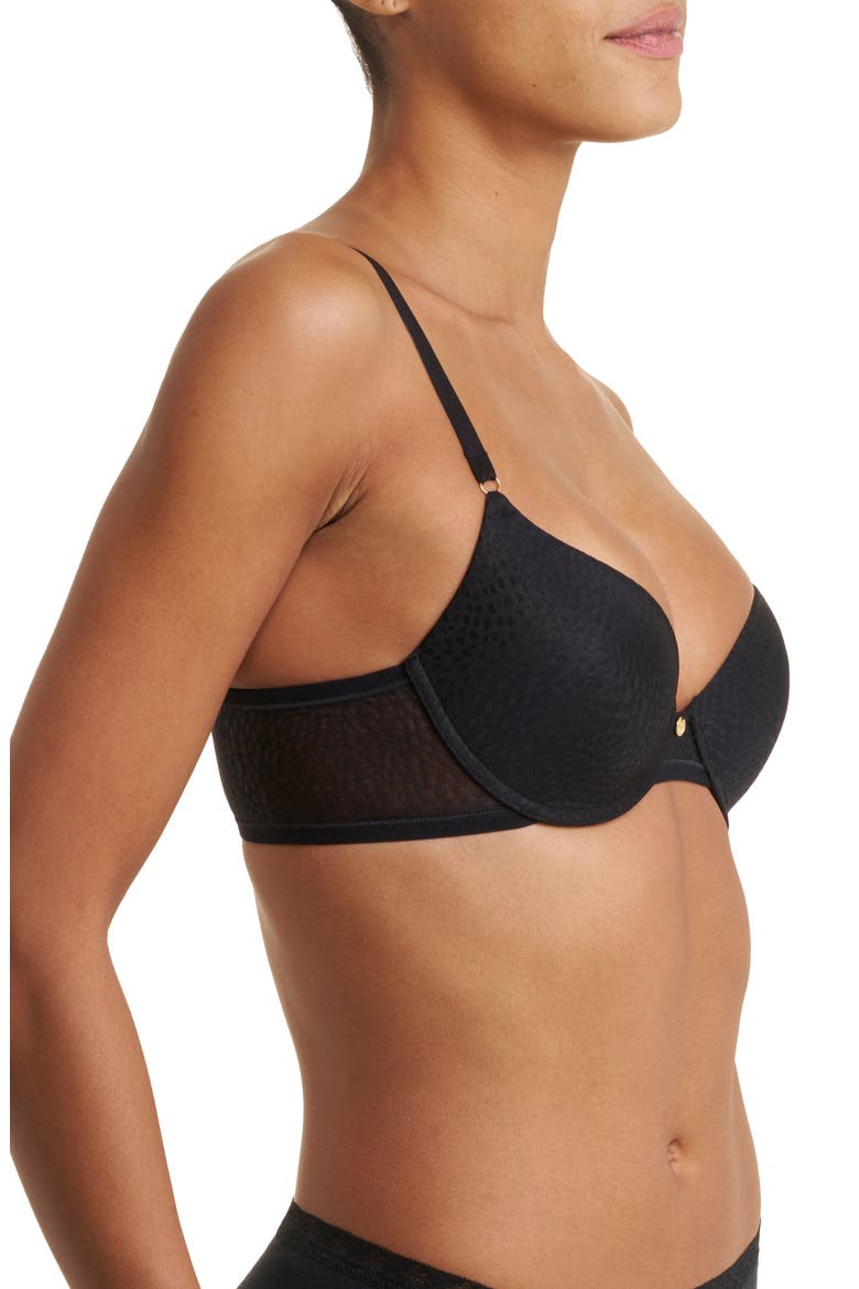 Sheer Comfort T-Shirt Bra, Alternate, color, BLACK