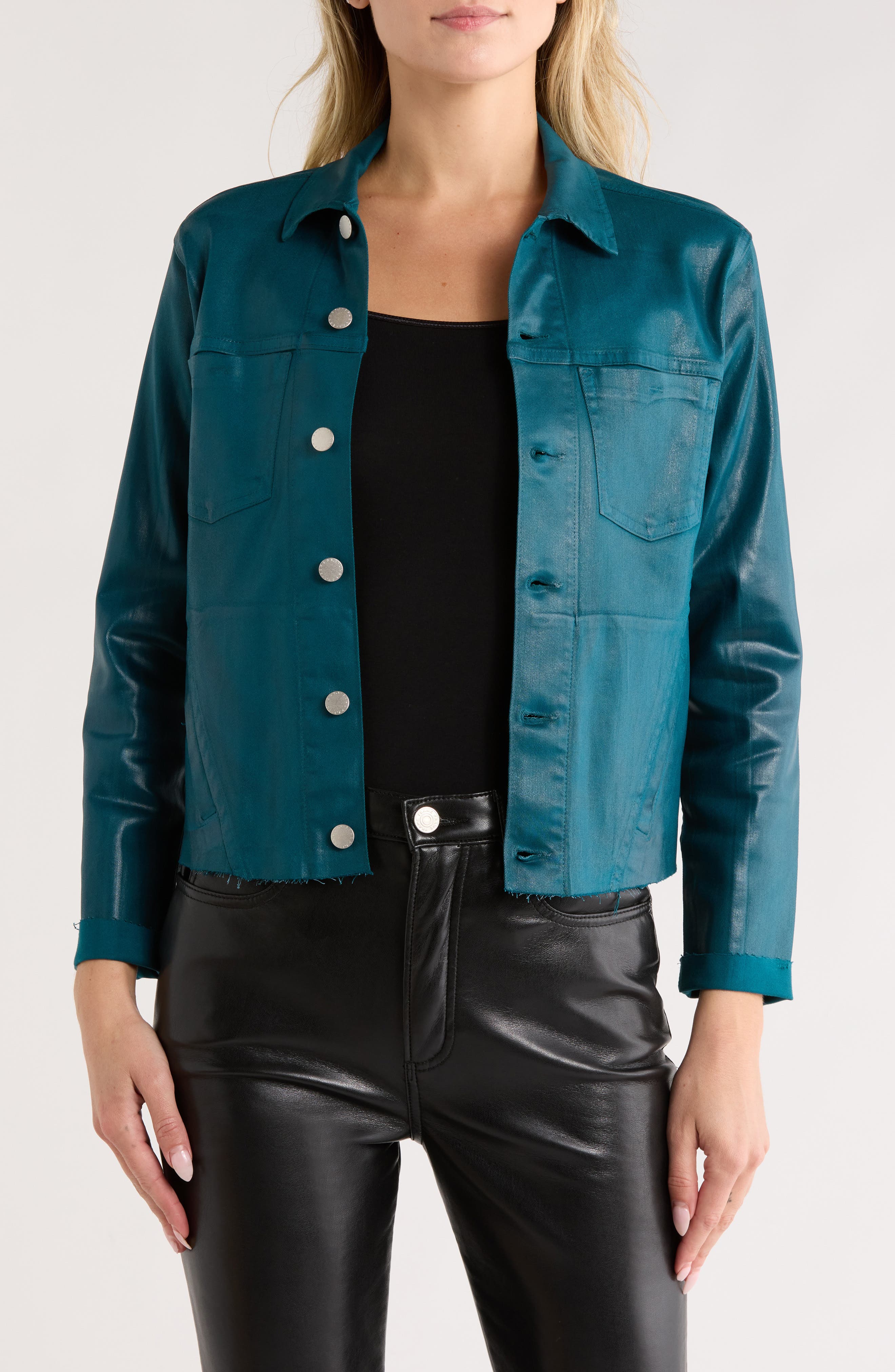 L'AGENCE Janelle Slim Fit Raw Hem Jacket