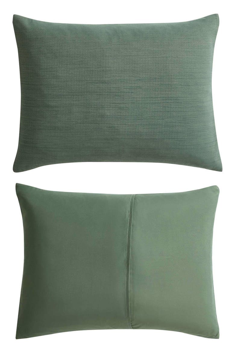 Herringbone Chenille Jacquard Duvet Set, Alternate, color, LIGHT/ GREEN