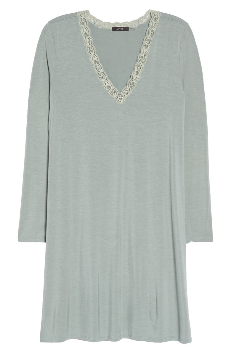 Natori Feathers Long Sleeve Nightgown, Alternate, color, 