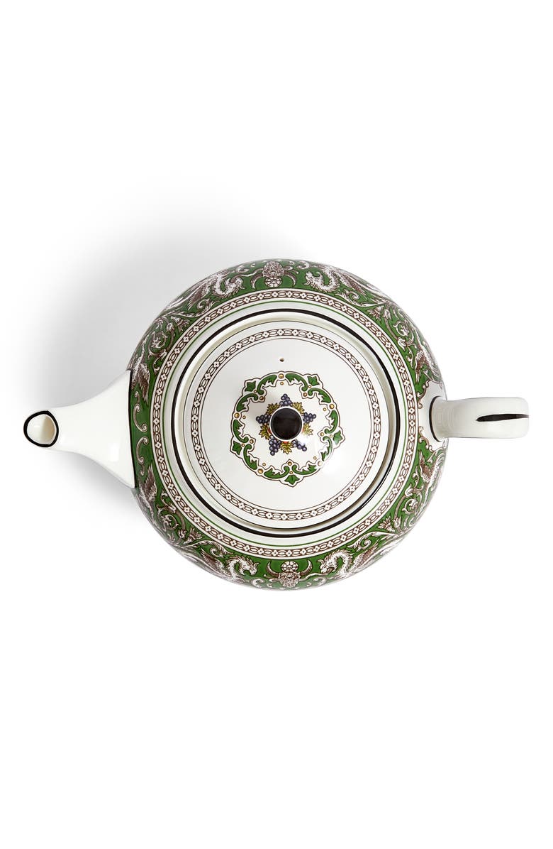 Wedgwood Florentine Bone China Teapot, Alternate, color, Verde