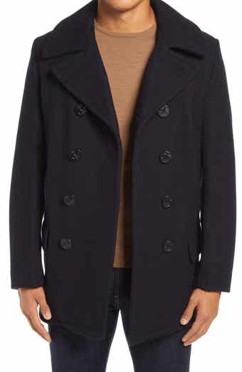 Schott NYC Slim Fit Wool Blend Peacoat Nordstrom